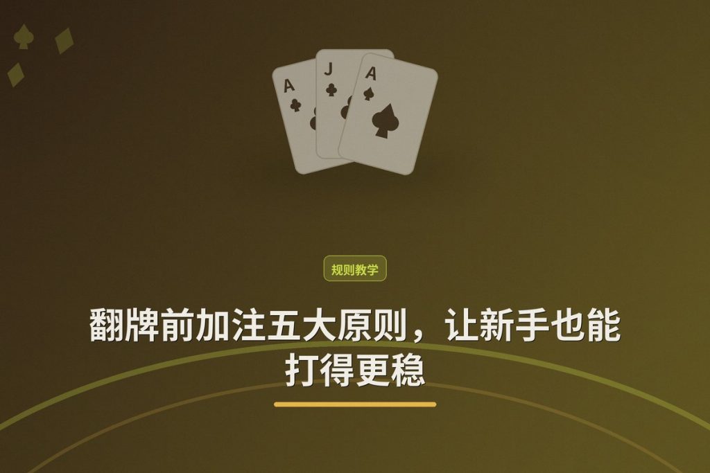 翻牌前加注五大原则，让新手也能打得更稳